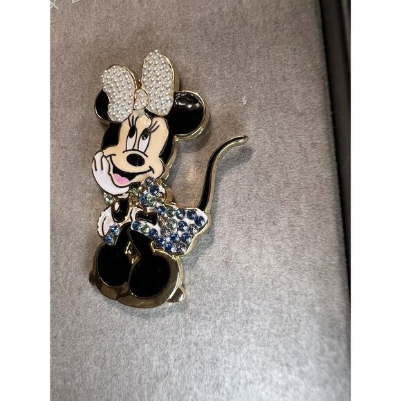 Disney x Baublebar Minnie Mouse Pearl/Rhinestone Enamel Earrings NEW - Picture 3 of 7